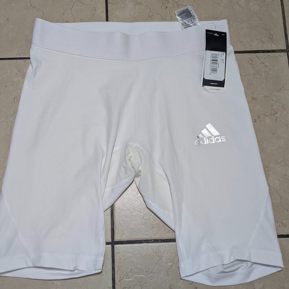 Adidas Alphaskin Compression Short White Color Men's Large (NWT)